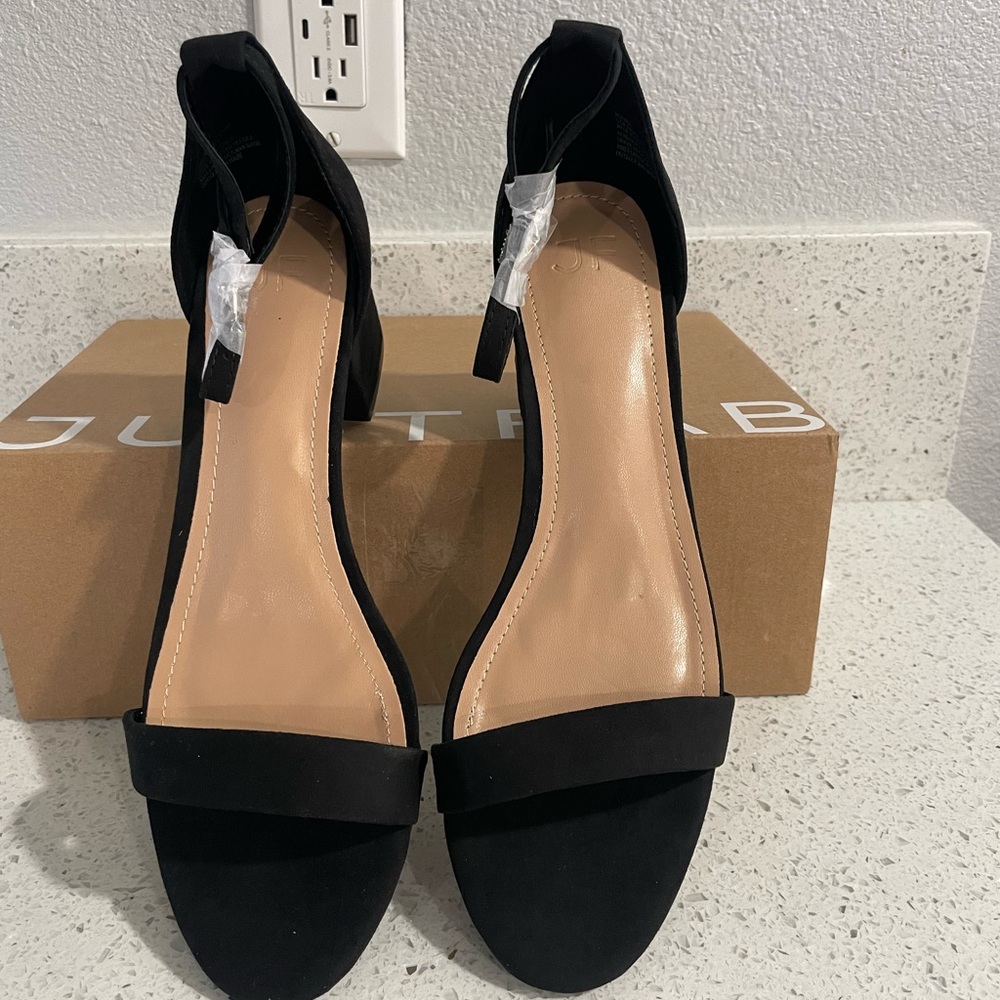 JustFab Black Heeled Sandals